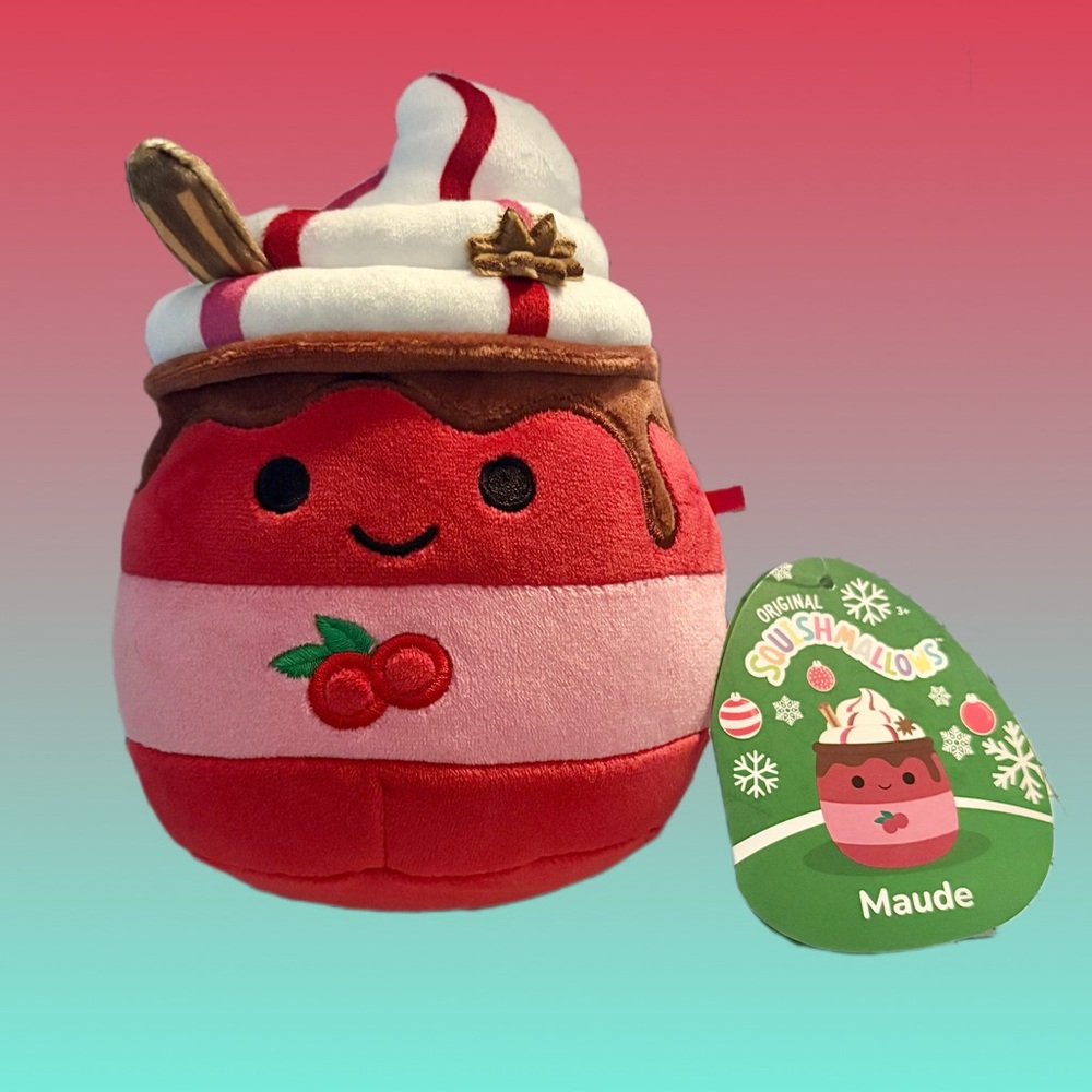 Maude the Cranberry Mocha Latte Drink 6” Squishmallow NWT